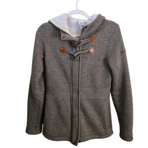 Bench Chilbe Sherpa Jacket Wool Blend Zip Snap Toggle Closure Thumb Holes Size M